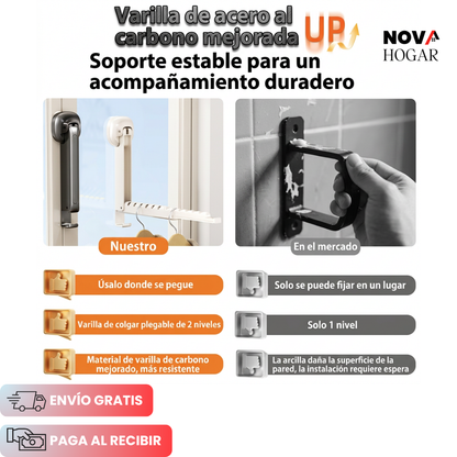3x1 SlimHang™ Tendedero Plegable de Pared