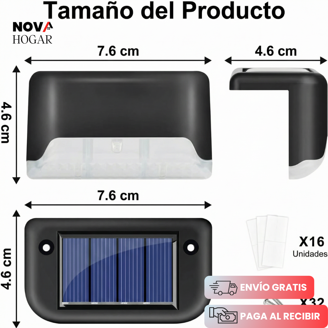 SafeGlow™ Elegantes Luces Solares para Escaleras Seguras