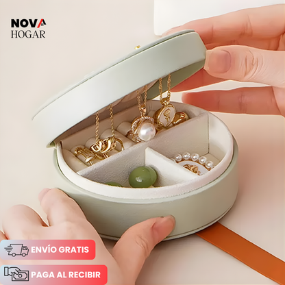 GemVault™ Joyero Compacto Organizador de Piel Elegante