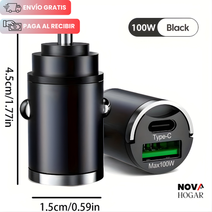 2x1 DriveCharge™ Adaptador Carga Rápida Doble Puerto para Autos