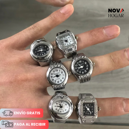LuxeTick™ Elegante Reloj Anillo de Estilo Atemporal