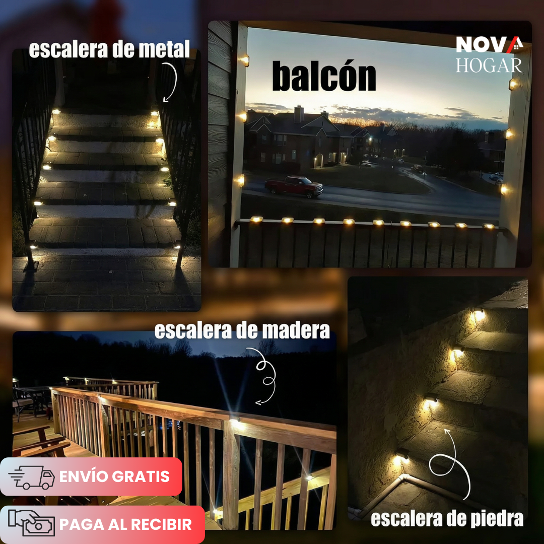 SafeGlow™ Elegantes Luces Solares para Escaleras Seguras