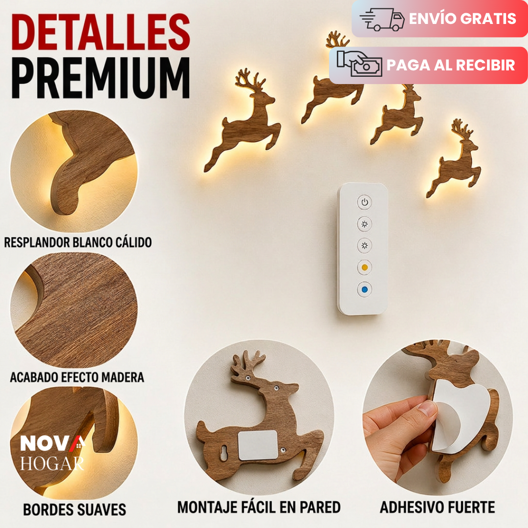 DeerGlow™ Set x5 Hermosos Renos Decorativos con Luz Cálida
