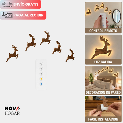 DeerGlow™ Set x5 Hermosos Renos Decorativos con Luz Cálida