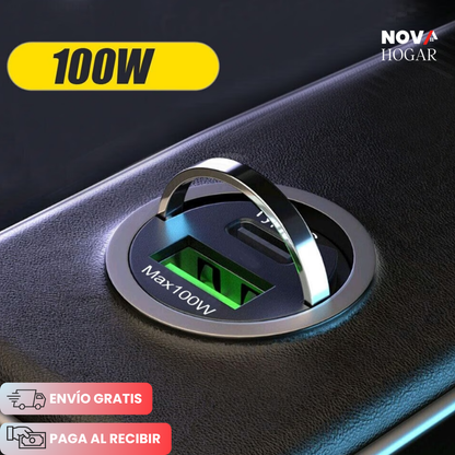 2x1 DriveCharge™ Adaptador Carga Rápida Doble Puerto para Autos