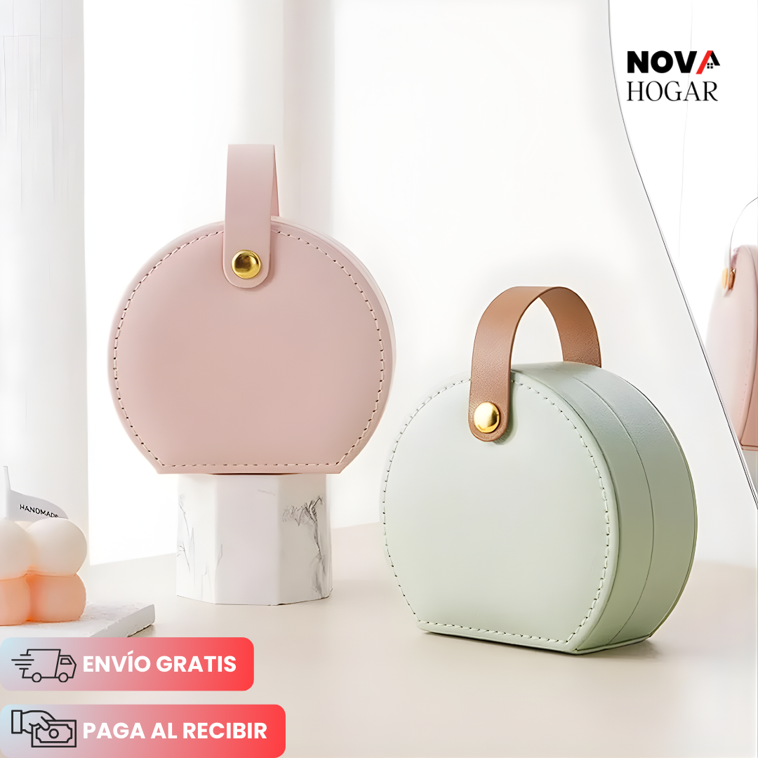 GemVault™ Joyero Compacto Organizador de Piel Elegante