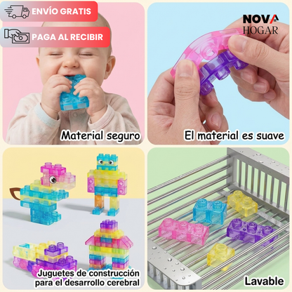 SquishyStax™ Set de 40 Cubos de Construcción Súper Flexibles