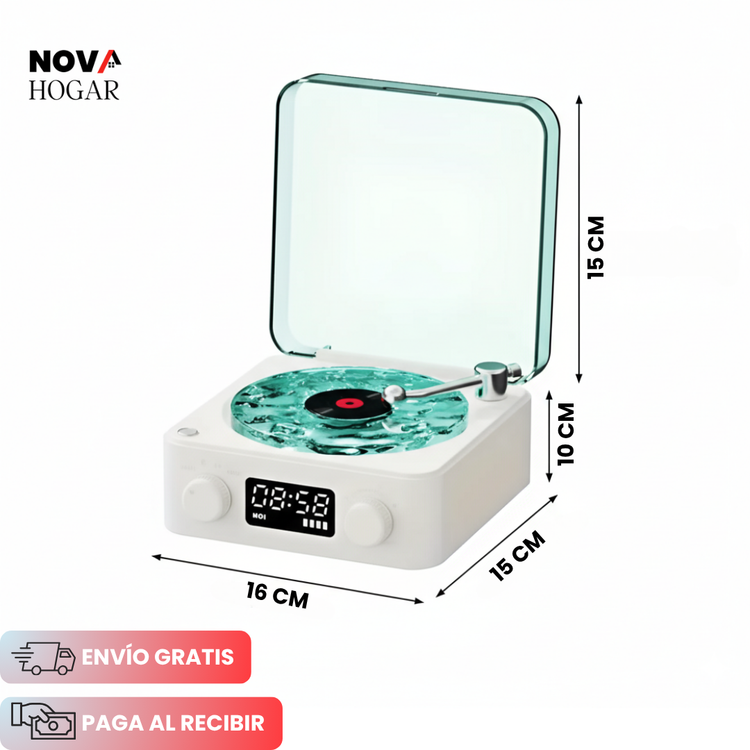 RetroWave™ Tocadiscos Bluetooth con Iluminación Relajante