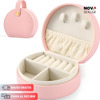 GemVault™ Joyero Compacto Organizador de Piel Elegante