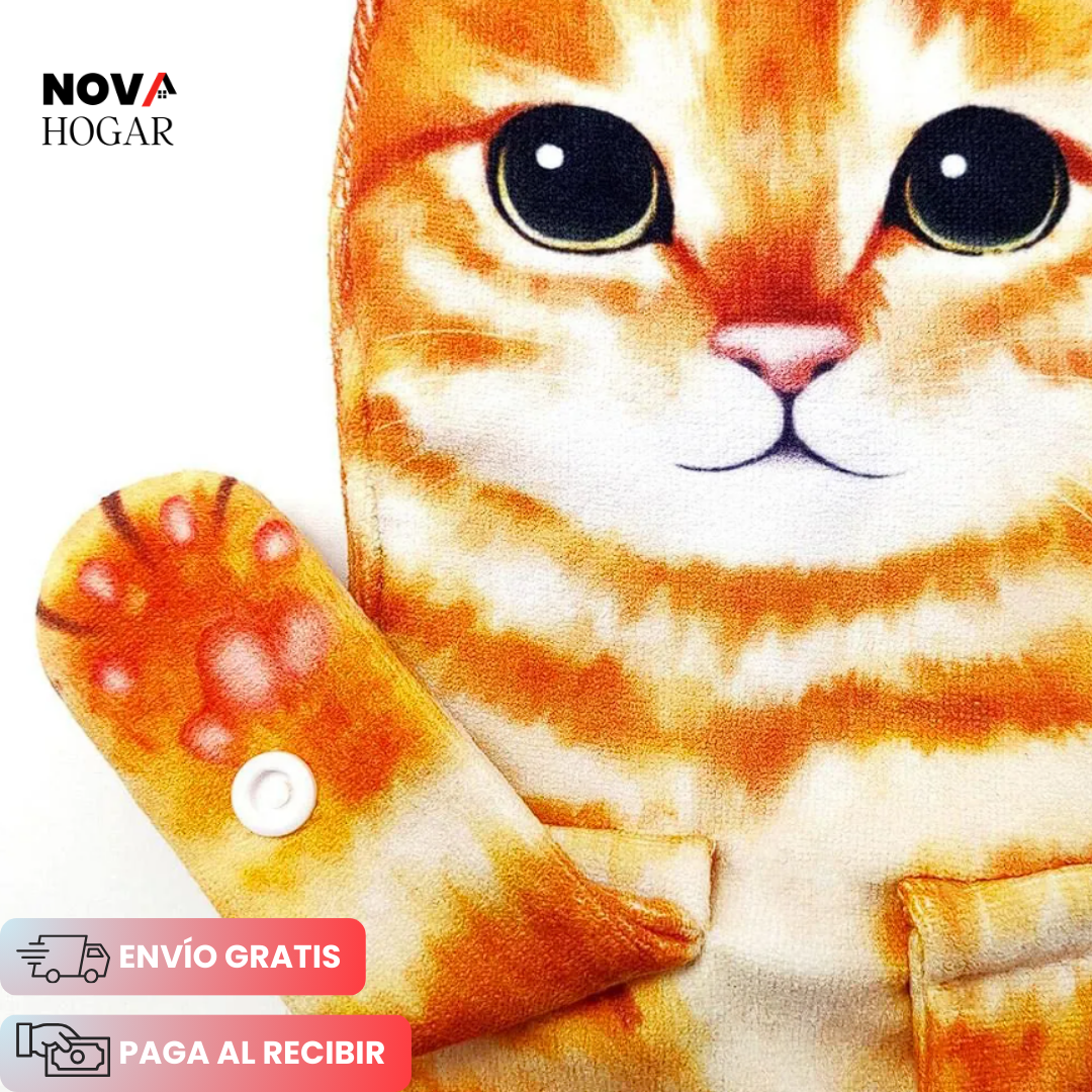 KittyCuddle™ Toalla ultrasuave con forma de gatito