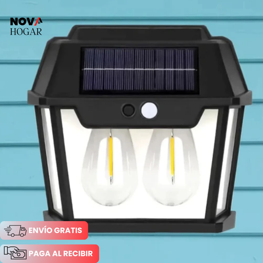 SolarEdge™ Lámpara Solar Exterior de Doble Bombilla Cálida