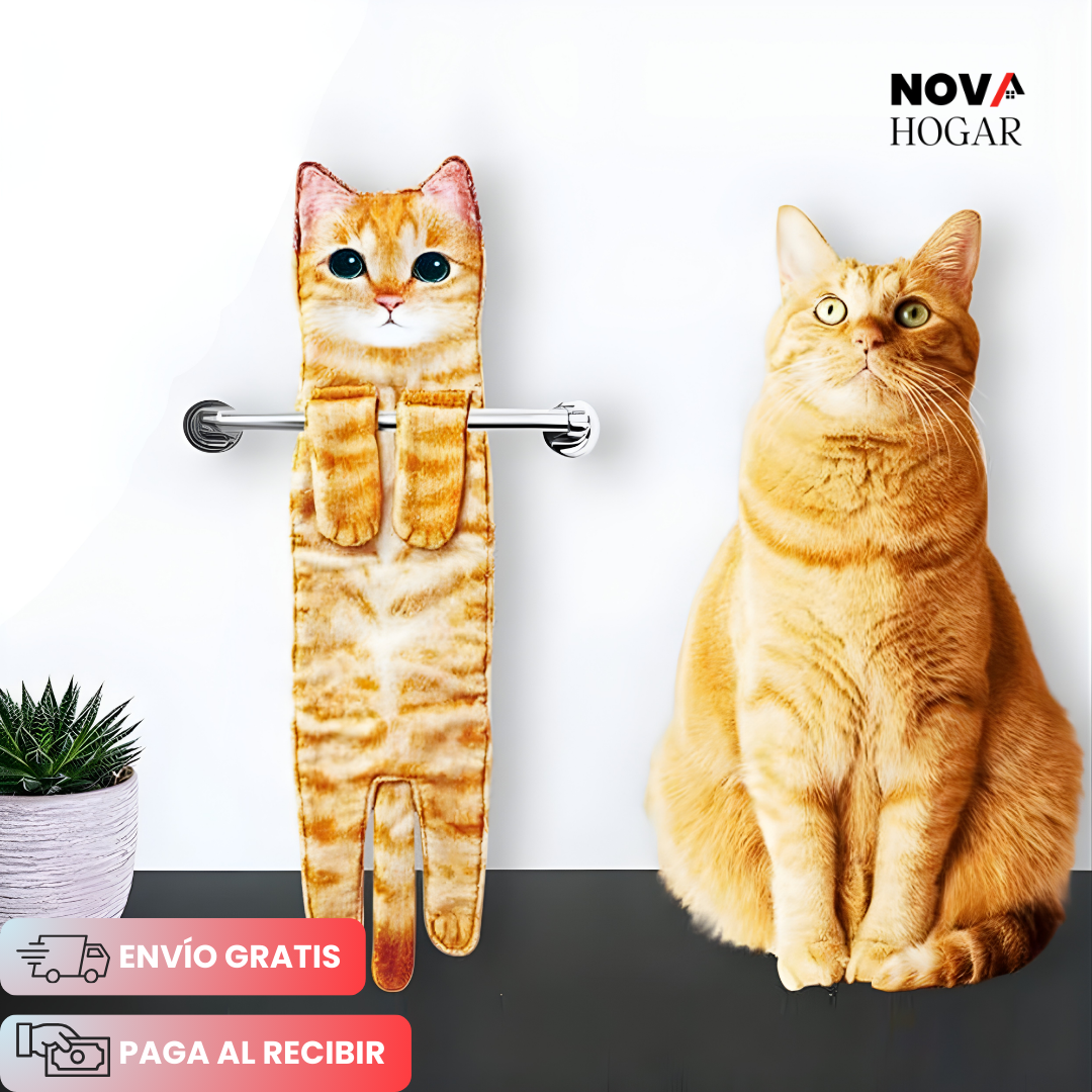 KittyCuddle™ Toalla ultrasuave con forma de gatito