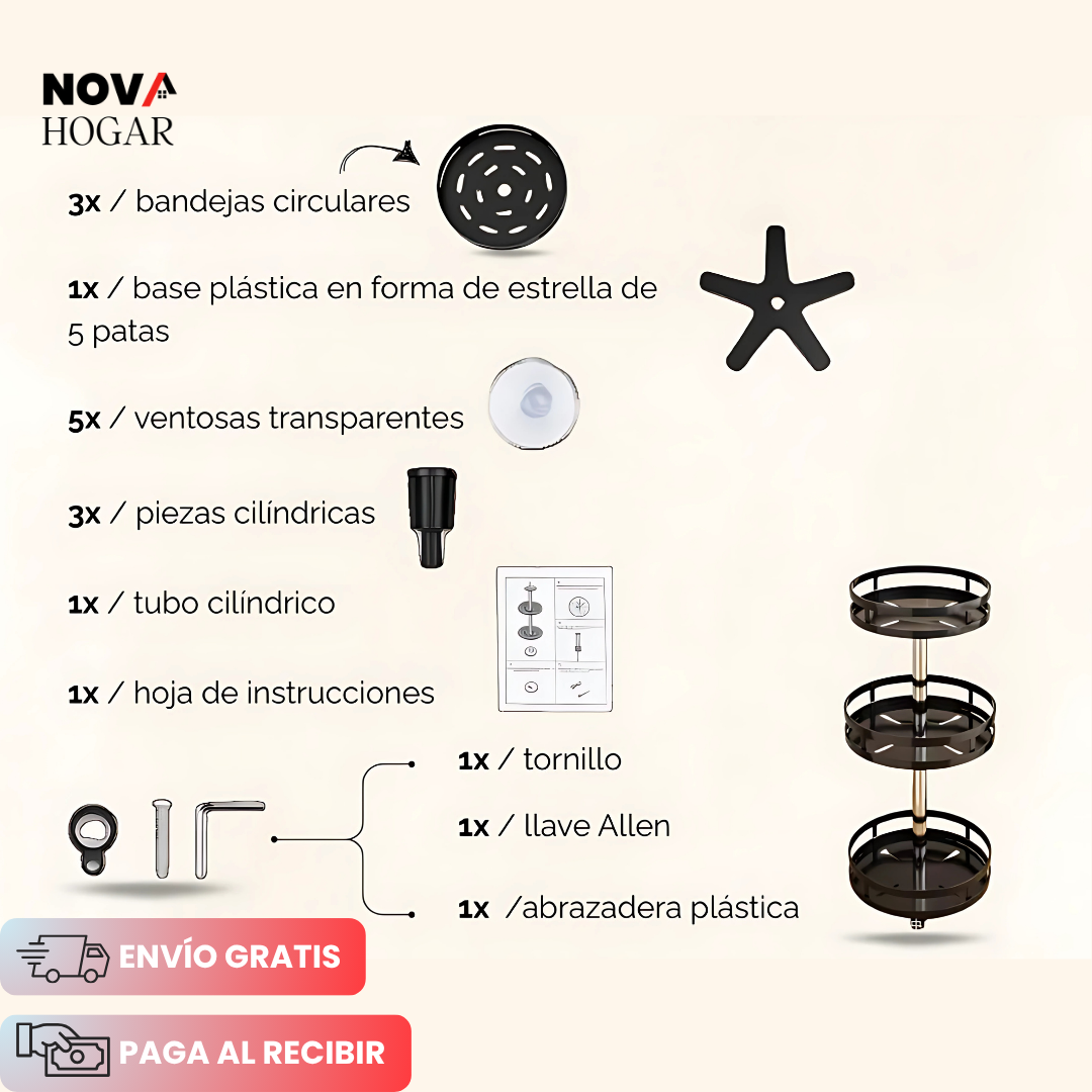 EasyReach™ Organizador Giratorio Premium 3 Niveles