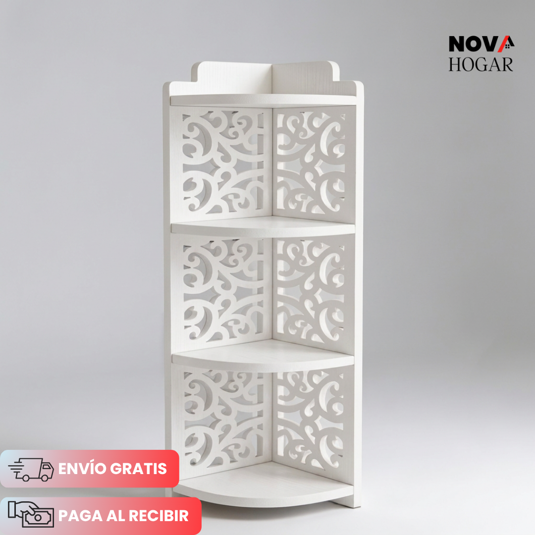 NookVibe™ Estante Esquinero de Cuatro Niveles