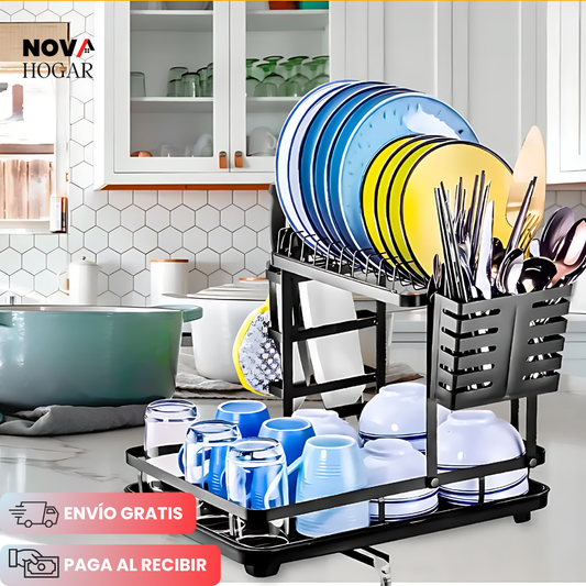 DuoDrip™ Escurridor de Cocina Compacto de 2 Niveles