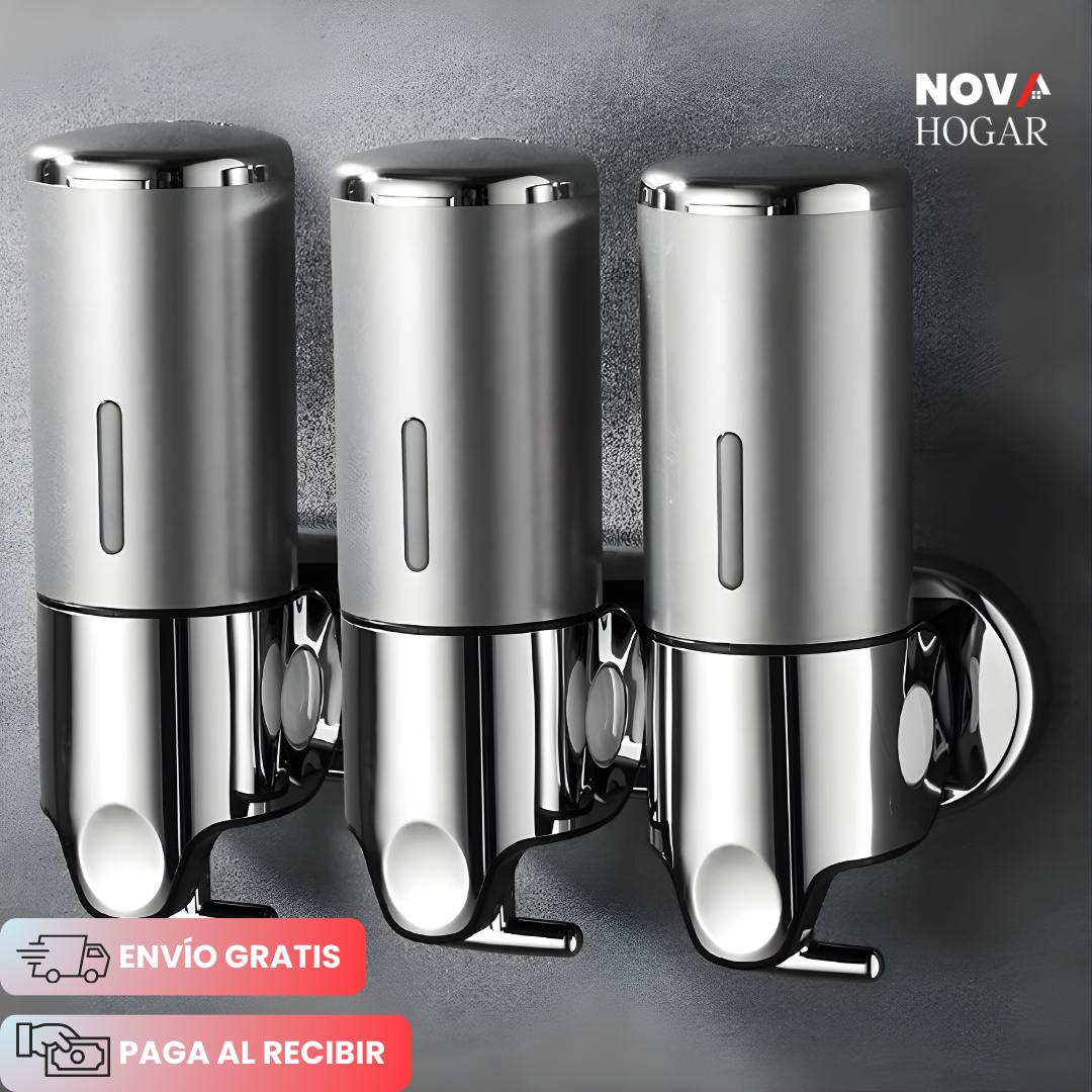 TriDispen™ Dispensador Triple para Baños sin Desorden