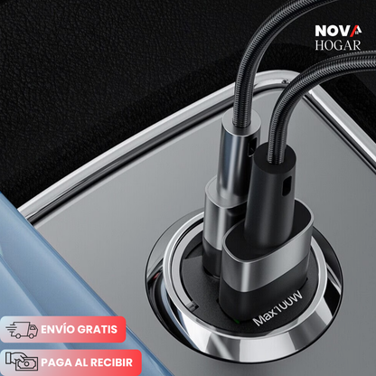 2x1 DriveCharge™ Adaptador Carga Rápida Doble Puerto para Autos