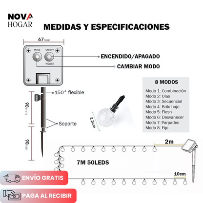 BubbleLights™ Esferas Solares (7.5 Metros)