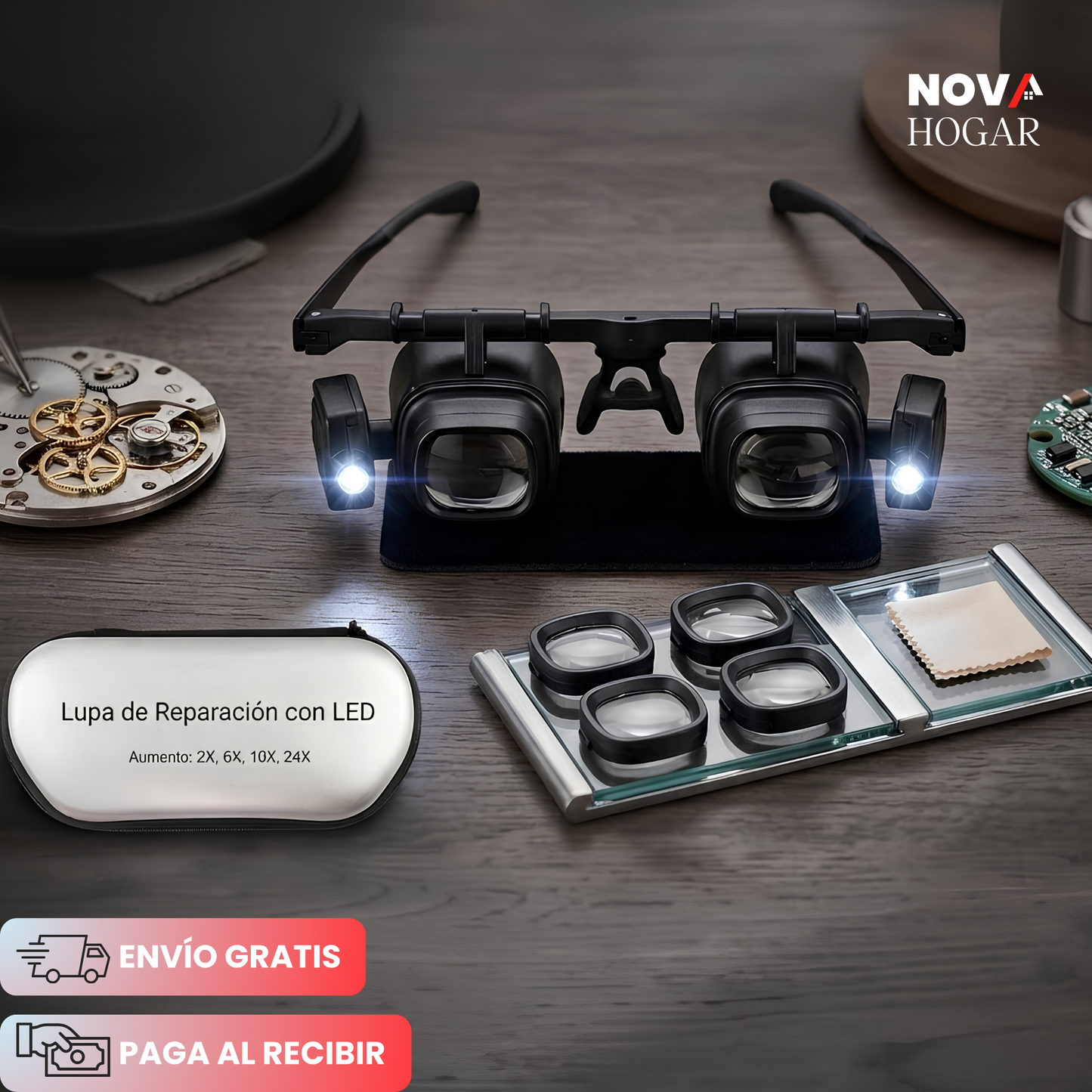 FocusPro™ Gafas Lupa hasta 24 Aumentos con Luz Led
