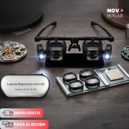 FocusPro™ Gafas Lupa hasta 24 Aumentos con Luz Led