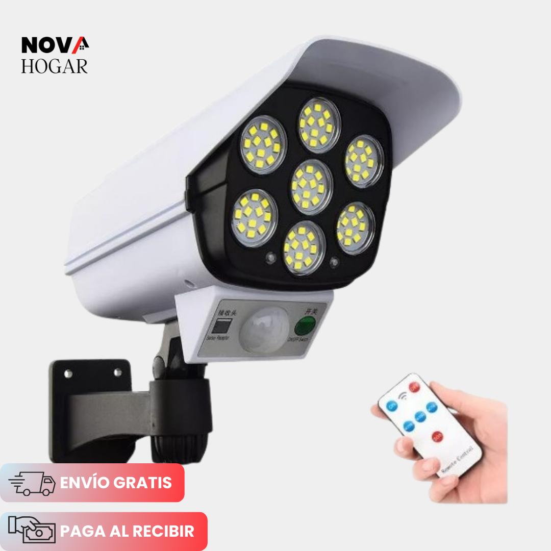SolarSentinel™ Lámpara de Energía Solar Modelo Cámara de Seguridad