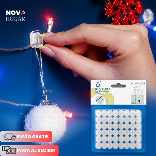 ClearSnap™ Pack X144 Clips Adhesivos para Luces y Cables