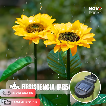 SunBloom™ Set x3 Hermosas Luces Solares de Girasol para Jardín
