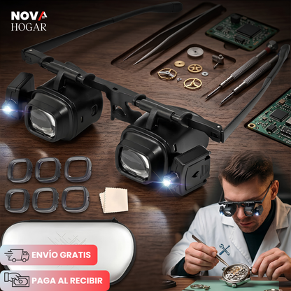FocusPro™ Gafas Lupa hasta 24 Aumentos con Luz Led