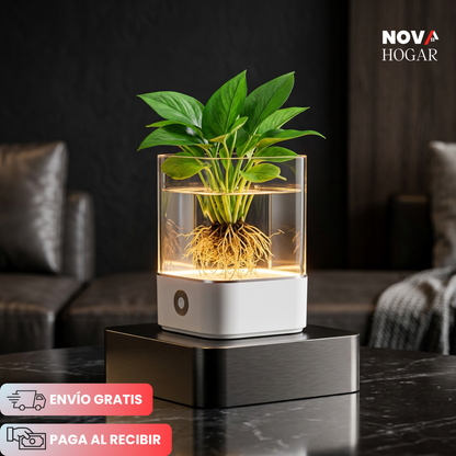 HydroGlow™ Elegante Lampara con Acuario Floral