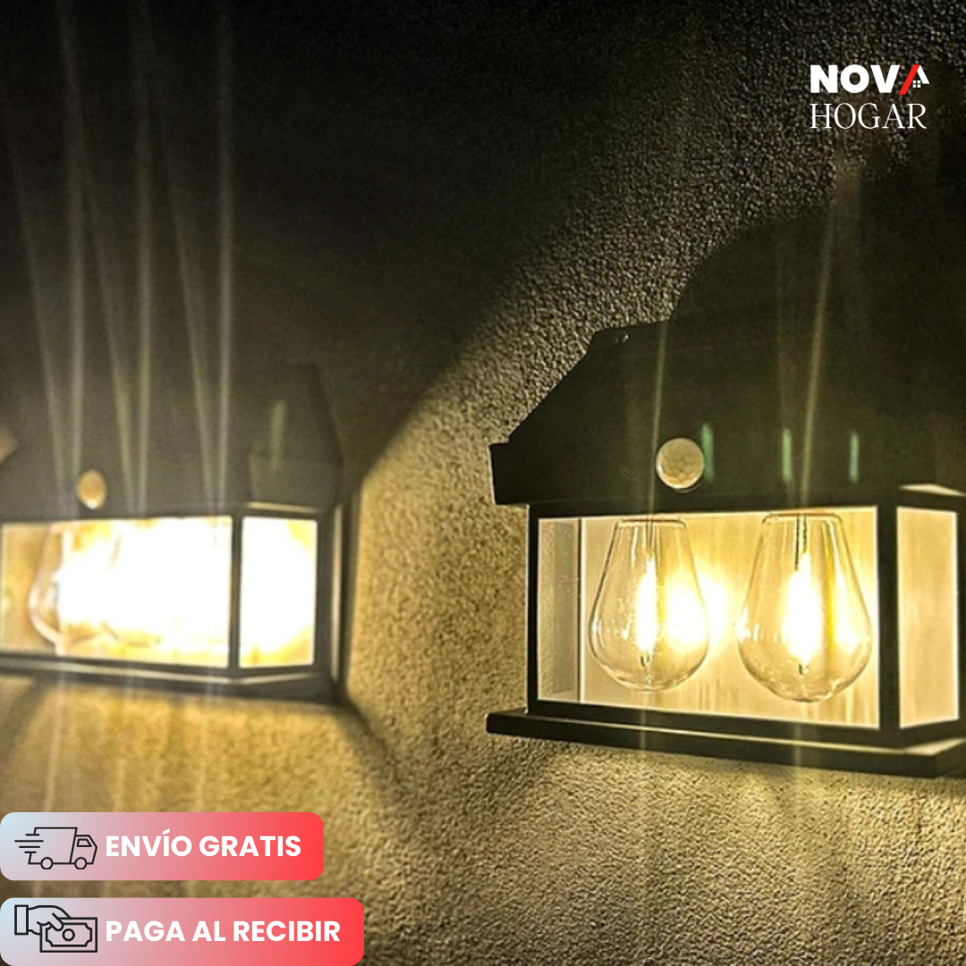SolarEdge™ Lámpara Solar Exterior de Doble Bombilla Cálida