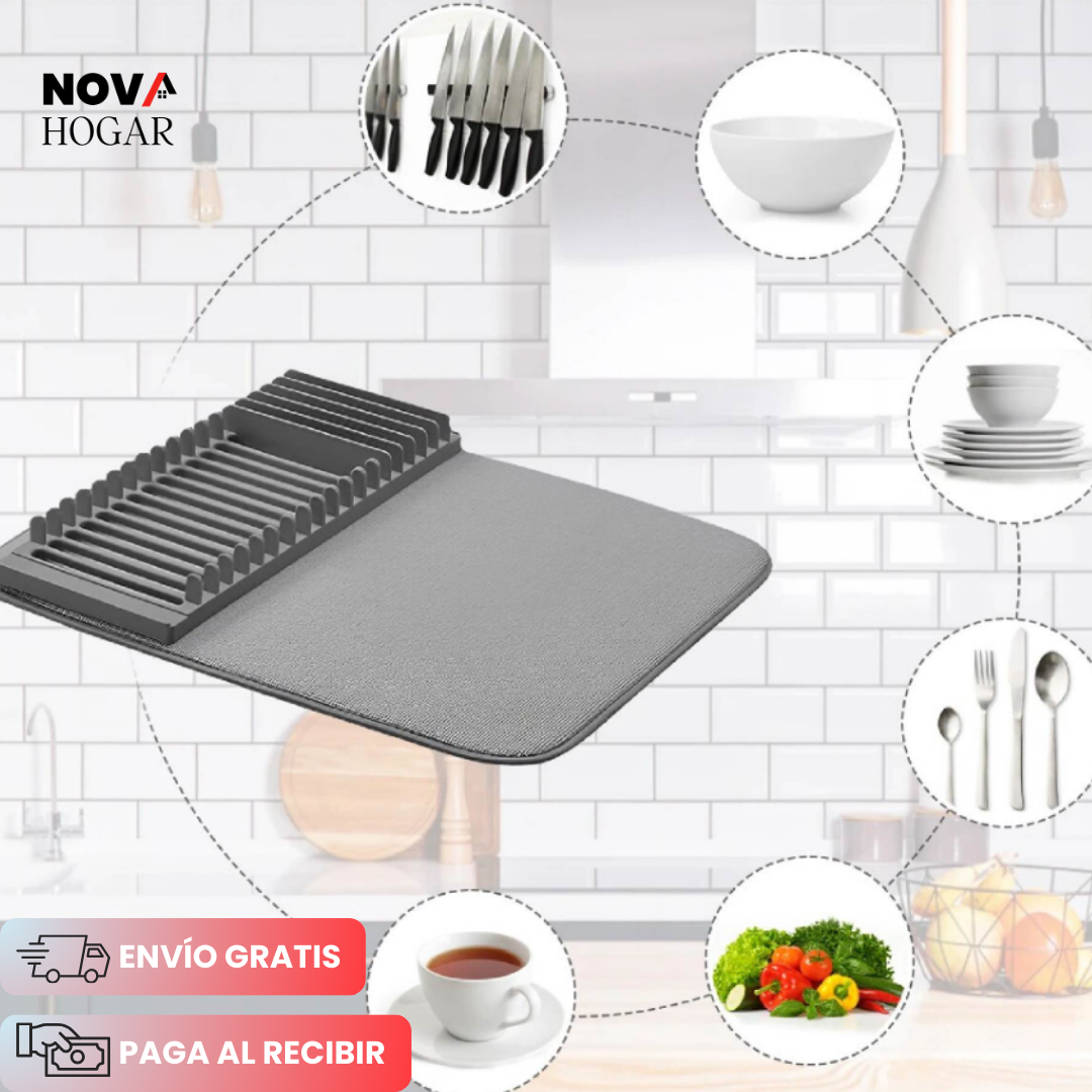 FoldDry™ Tapete y Escurridor 2 en 1 para Cocina
