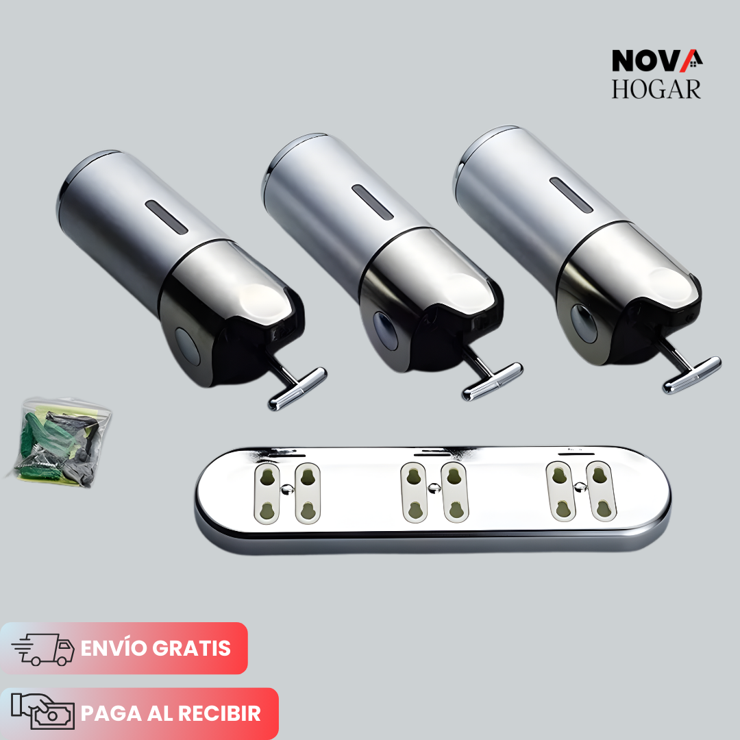 TriDispen™ Dispensador Triple para Baños sin Desorden
