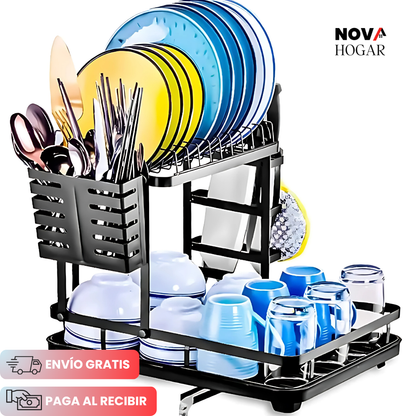 DuoDrip™ Escurridor de Cocina Compacto de 2 Niveles
