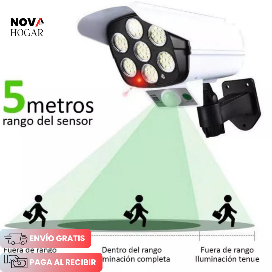 SolarSentinel™ Lámpara de Energía Solar Modelo Cámara de Seguridad