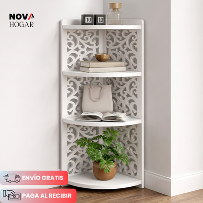 NookVibe™ Estante Esquinero de Cuatro Niveles
