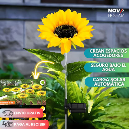 SunBloom™ Set x3 Hermosas Luces Solares de Girasol para Jardín