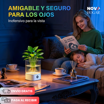HydroGlow™ Elegante Lampara con Acuario Floral