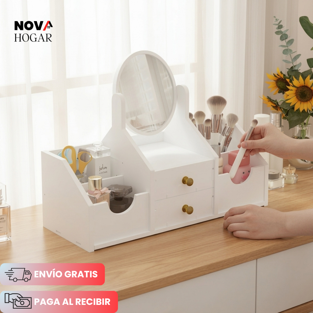 StyleVault™ Organizador Elegante Con Espejo Integrado