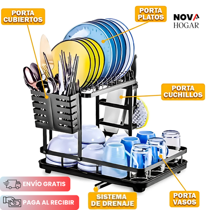 DuoDrip™ Escurridor de Cocina Compacto de 2 Niveles