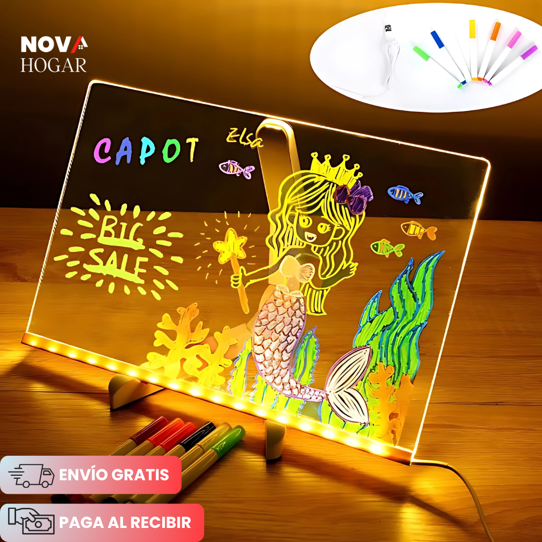 LumiSketch™ Pizarra Acrílica con Luz LED 30x20cm