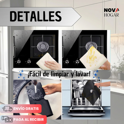 StoveGuard™ Set X4 Protectores Reutilizables Para Tu Estufa
