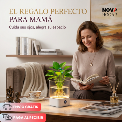 HydroGlow™ Elegante Lampara con Acuario Floral