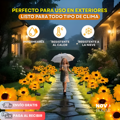 SunBloom™ Set x3 Hermosas Luces Solares de Girasol para Jardín