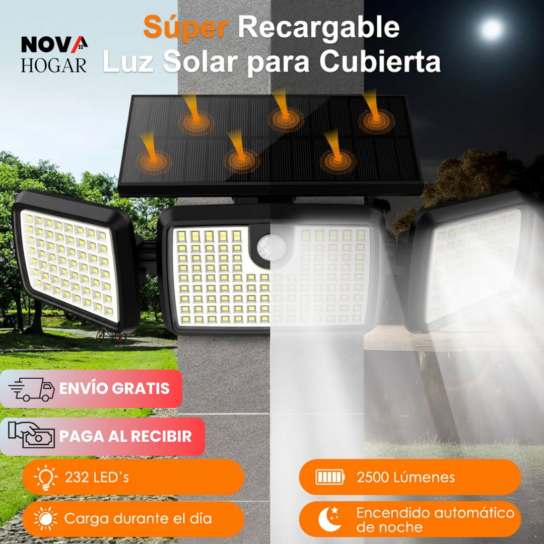 NightWatch™ Lámpara Solar Triple Con Sensor Movimiento