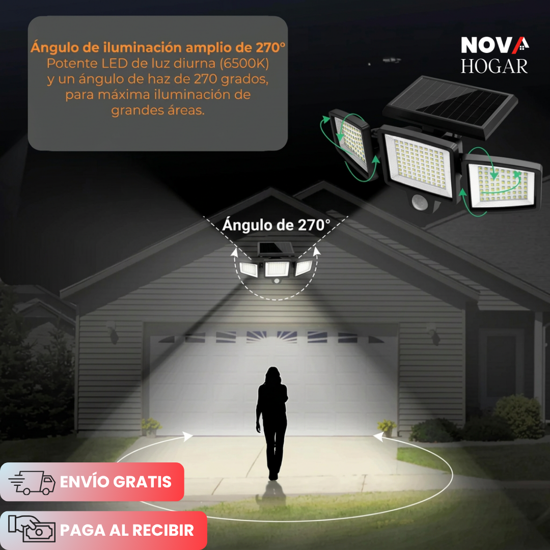 NightWatch™ Lámpara Solar Triple Con Sensor Movimiento