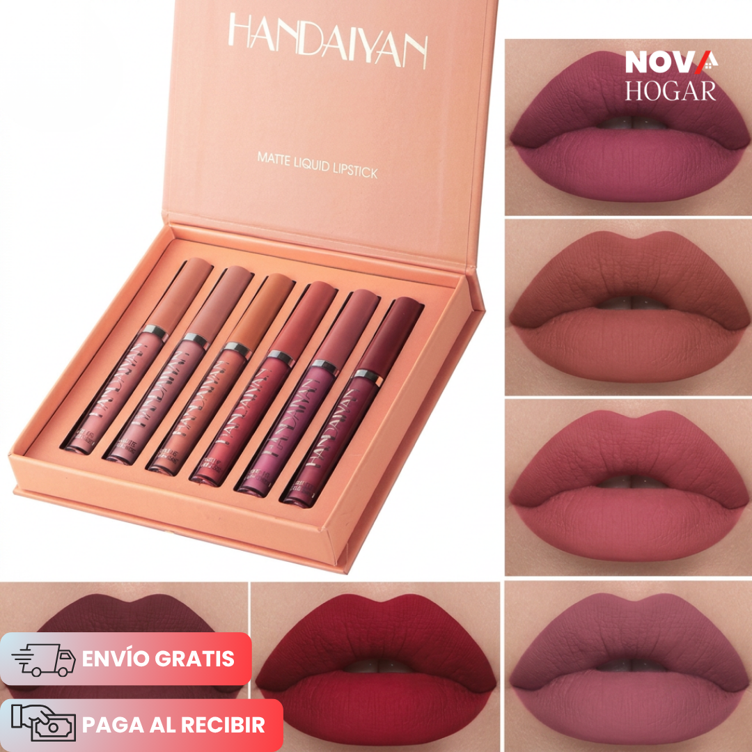 VelvetStay™ Set X6 Labiales Mate Impermeables