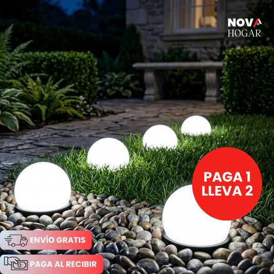 2x1 OrbitGlow™ Lámpara Solar de Jardín en Esfera