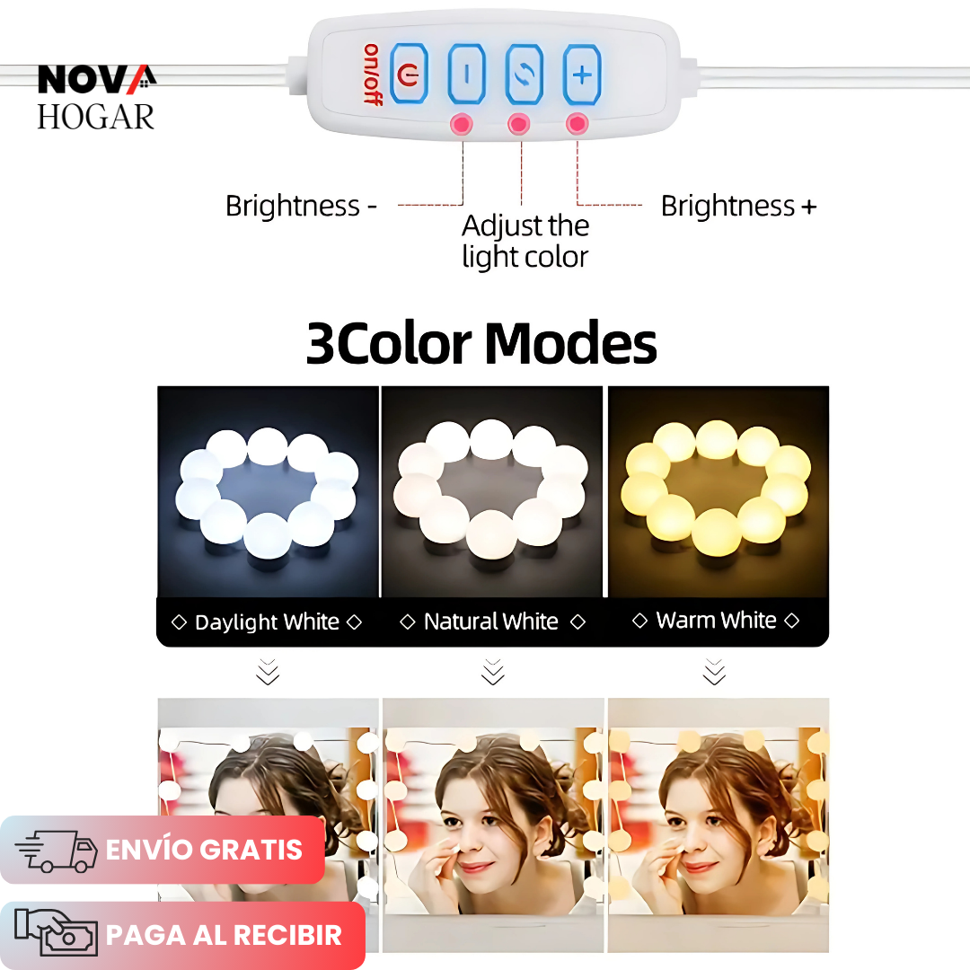 GlamAura™ Luces LED para Espejo de Maquillaje