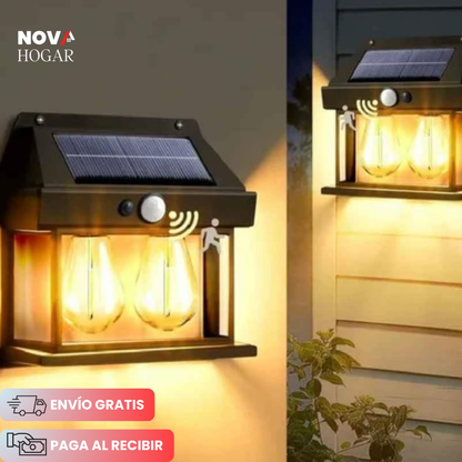 SolarEdge™ Lámpara Solar Exterior de Doble Bombilla Cálida
