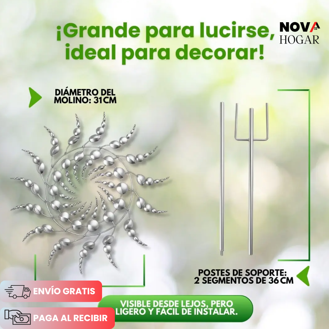 ZenBreeze™ Molino Metálica De Jardín Dinámico
